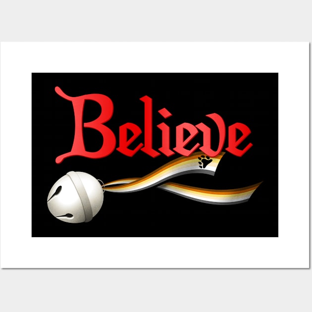 Believe Bear Pride Jingle Bell Wall Art by wheedesign